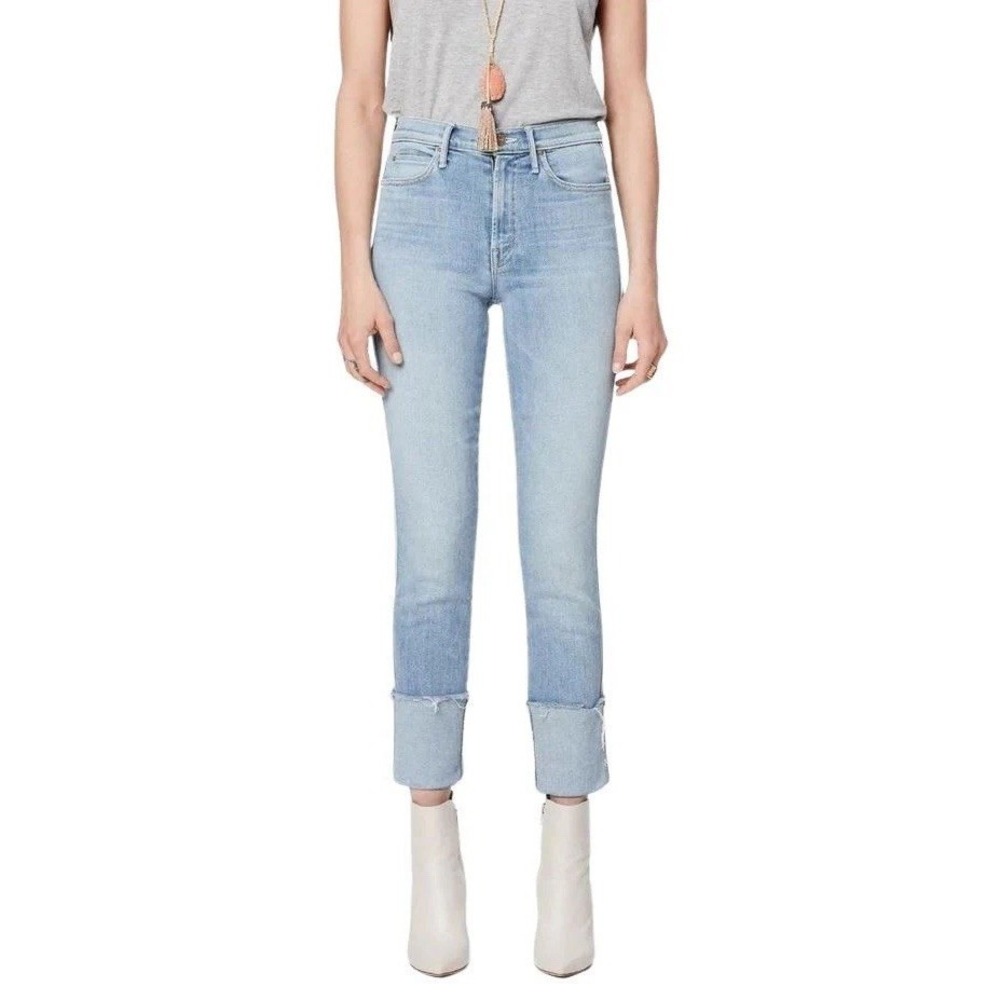 $243 Mother Denim Pony Boy Ankle Fray- Mapping It Out Size 26